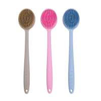 Silicone Back Scrubber, Long Handle Soft Silicone Back Brush Bath Brush, Silicone Shower Brush Wet or Dry for Healthy Skin Care