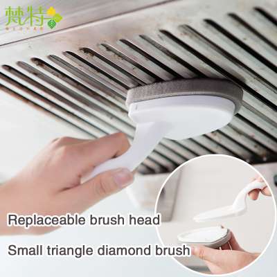 With handle triangle emery sponge brush pot magic kitchen decontaminate sponge