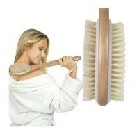 Best Seller Exfoliating Bristles Sofe Long Handle Shower Clean  Dry Long Handle Wooden Bath Brush